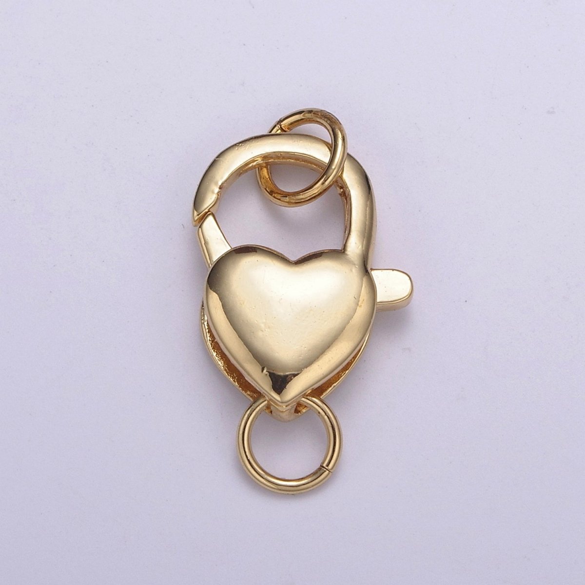 25.2x12.3mm Gold Small Heart Shaped Lobster Claw Clasp L-571 - DLUXCA