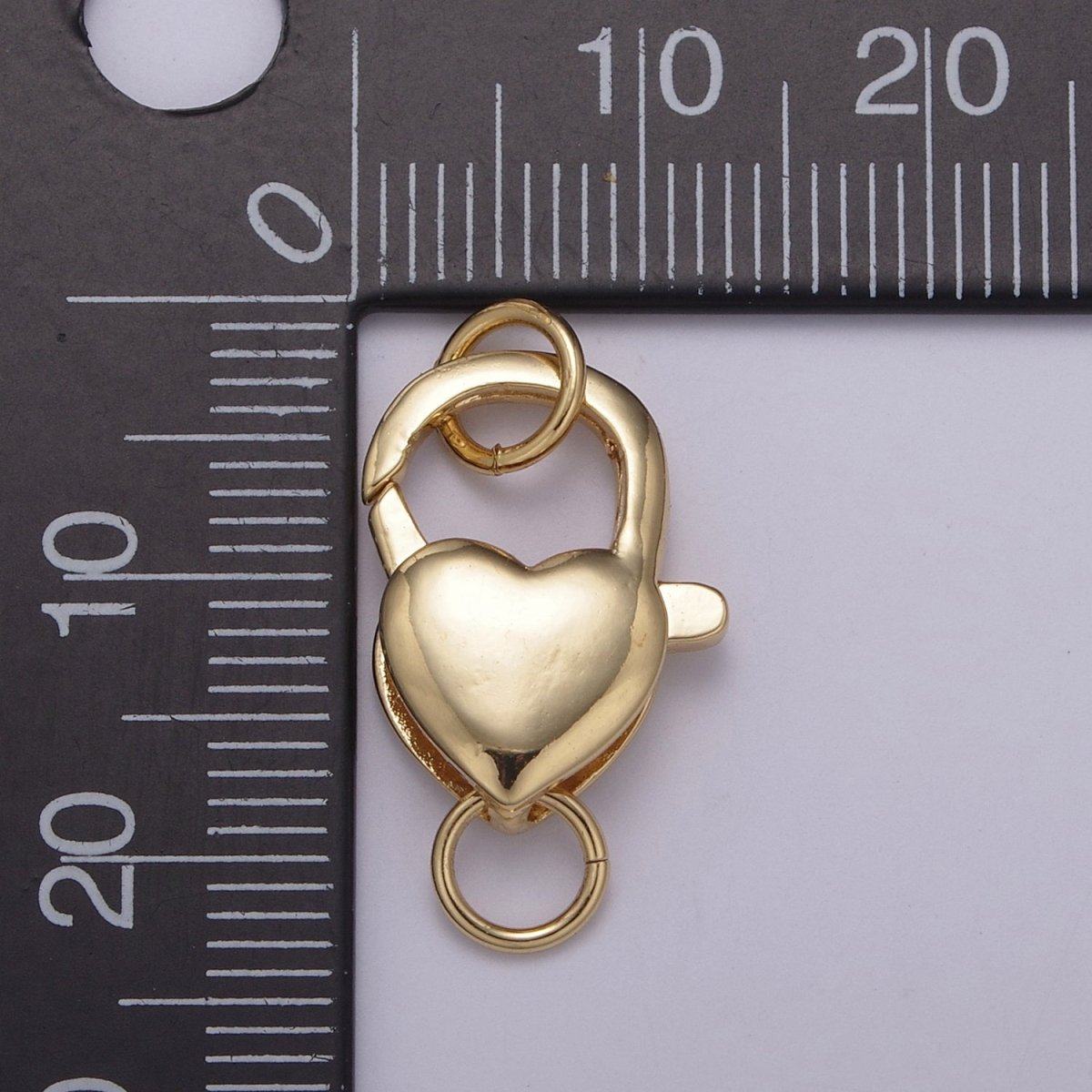 25.2x12.3mm Gold Small Heart Shaped Lobster Claw Clasp L-571 - DLUXCA