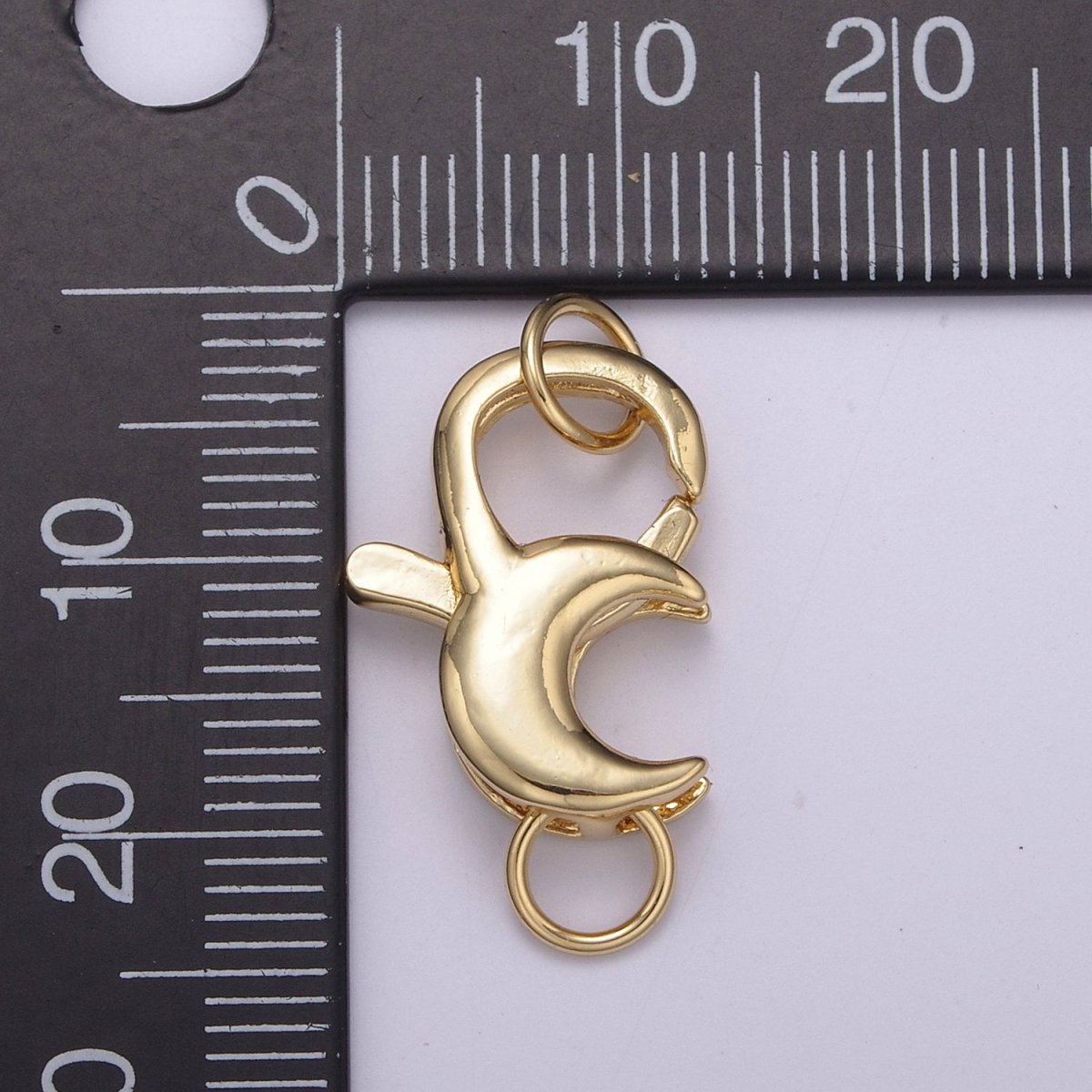 25.8x12.7mm Gold Small Moon Shaped Lobster Claw Clasp L-572 - DLUXCA