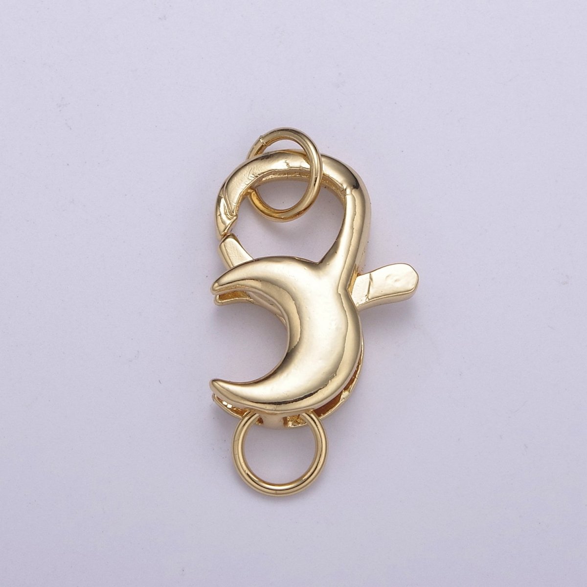 25.8x12.7mm Gold Small Moon Shaped Lobster Claw Clasp L-572 - DLUXCA