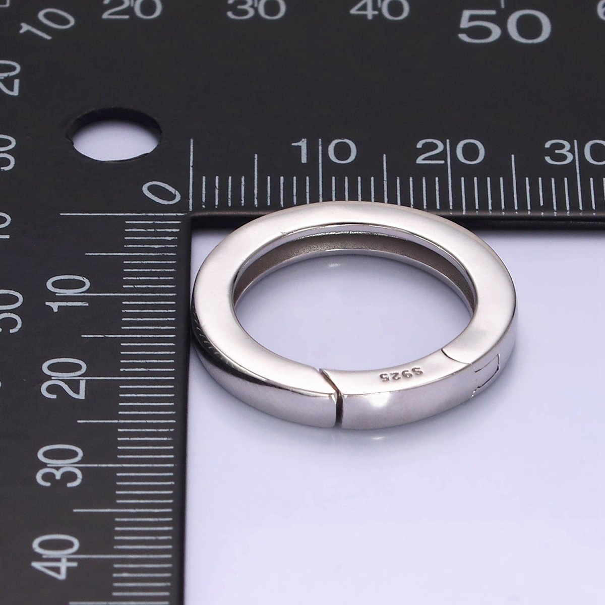 25mm Snap ring clasp 925 Sterling Silver Spring Gate Ring Push Gate ring Charm Holder ring hoop-Key chain Jewelry chain clasps-Trigger Clasp SL-387 - DLUXCA