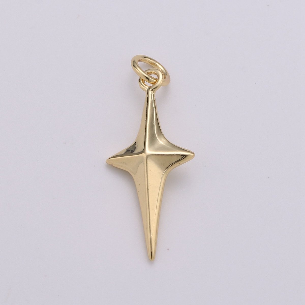 25x10mm 24k Gold Filled North Star Charms, Gold Star Pendant, Celestial Jewelry Minimalist Jewelry Making supply D-354 - DLUXCA