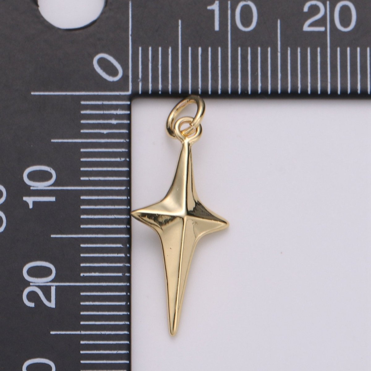 25x10mm 24k Gold Filled North Star Charms, Gold Star Pendant, Celestial Jewelry Minimalist Jewelry Making supply D-354 - DLUXCA