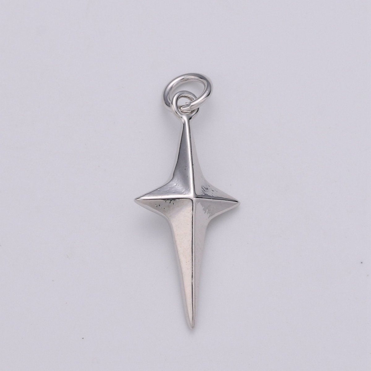 25x10mm Silver North Star Charms, Silver Star Pendant, Celestial Jewelry Minimalist Jewelry Making supply D-580 - DLUXCA