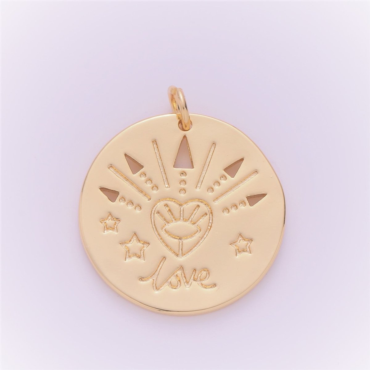 28K Gold Filled Love Coin Charm E-150 - DLUXCA