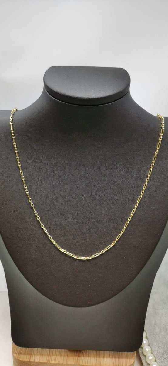 29.5 inch Gold Chain Layer Necklace - Elongated Rectangle Chain Necklace - Chunky Gold Chain Link Necklace for Girl Woman - DLUXCA