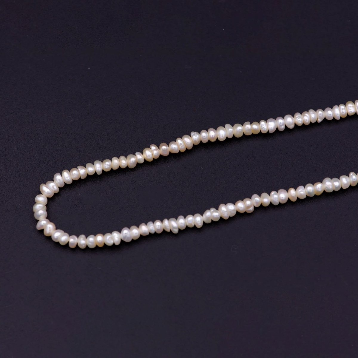 2.9mm-3.8mm white potato freshwater pearls, seed pearl, small size pearl, genuine pearl bead strand supply for Jewelry Making | WA-570 Clearance Pricing - DLUXCA