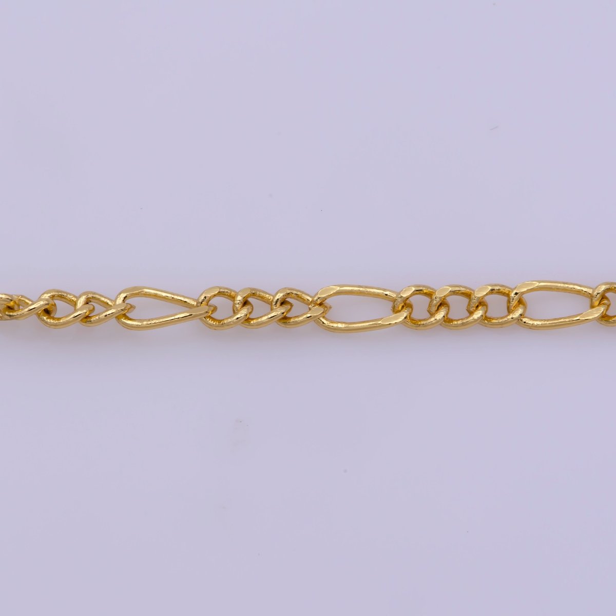 2mm Dainty Gold Figaro 18 Inch Layering Chain Necklace | WA-387 Clearance Pricing - DLUXCA