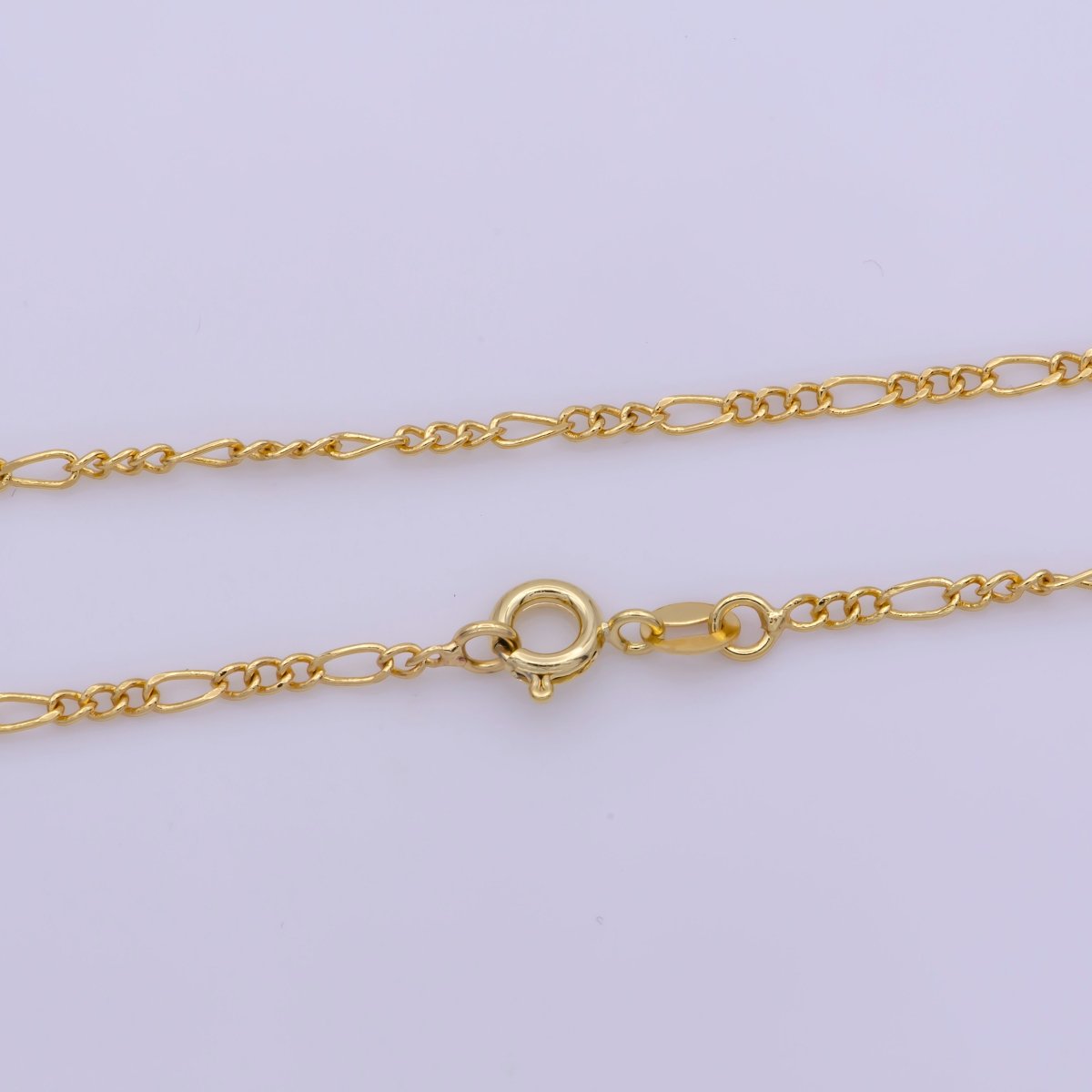 2mm Dainty Gold Figaro 18 Inch Layering Chain Necklace | WA-387 Clearance Pricing - DLUXCA