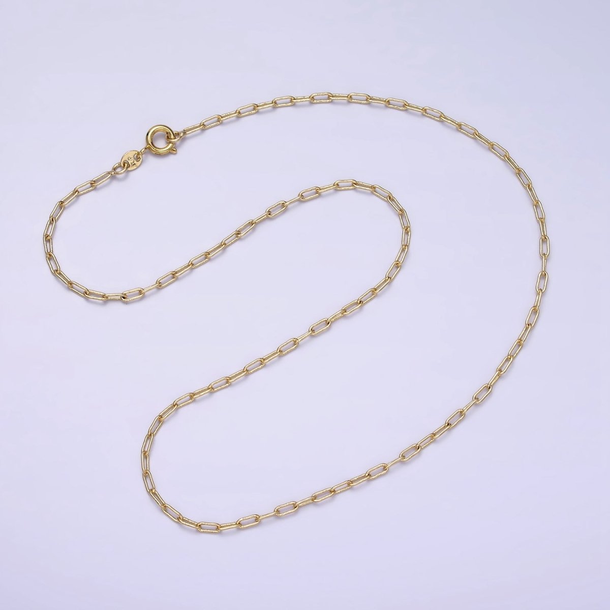 2mm Paperclip 16 Inch Choker Dainty Minimalist Necklace | WA-1871 Clearance Pricing - DLUXCA