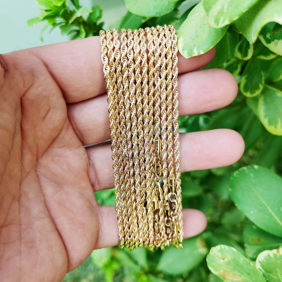 2mm Rope Chain Necklace - 14K Gold Filled Necklace Chain - 17.6 Inches Rope Necklace w/Lobster Clasps | CN-782 - DLUXCA