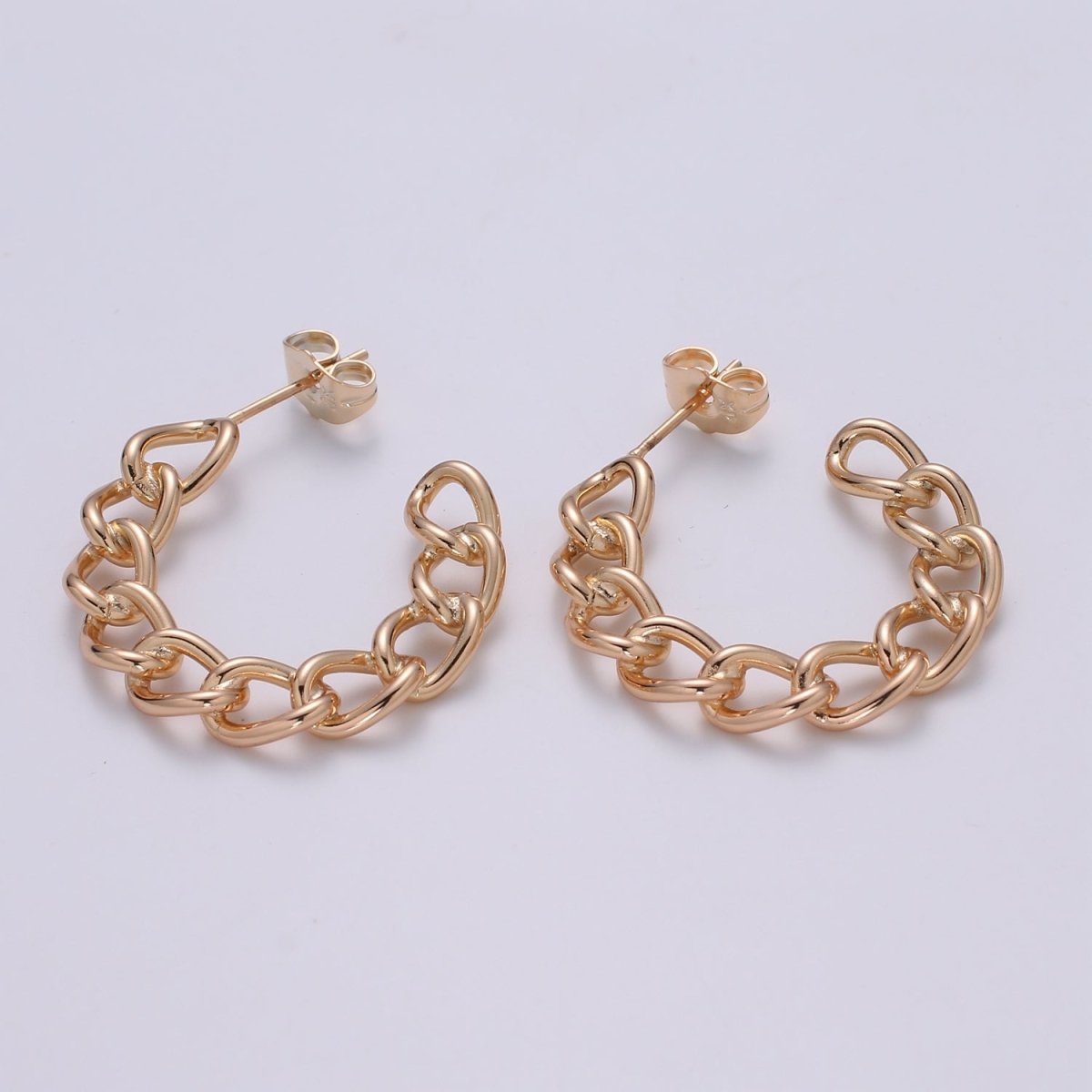 30mmX31mm Chunky Rose Gold Link Hoops, Small Rose Gold Large Gold Chain, Statement Jewelry, Perfect For Her P-128 - DLUXCA