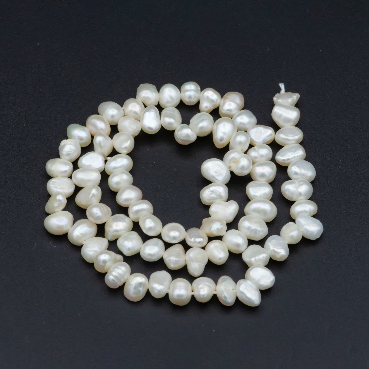 3.2-5.3mm Baroque Pearl Freshwater Pearl white nugget pearl beads full strand Wholesale Bulk | WA-566 Clearance Pricing - DLUXCA