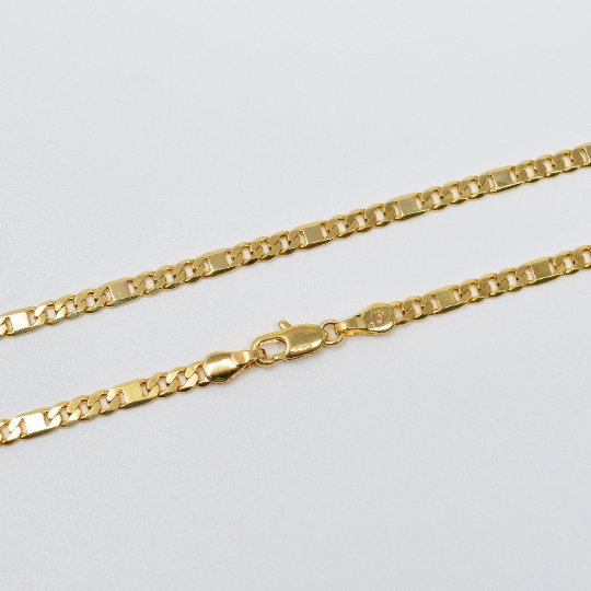 3.2mm Gold Filled Curb Chain, 19.5 Inches Gold Curb Chain Necklace w/ Lobster Clasps, 24K Gold Filled Finished Necklace | CN-977 Clearance Pricing - DLUXCA