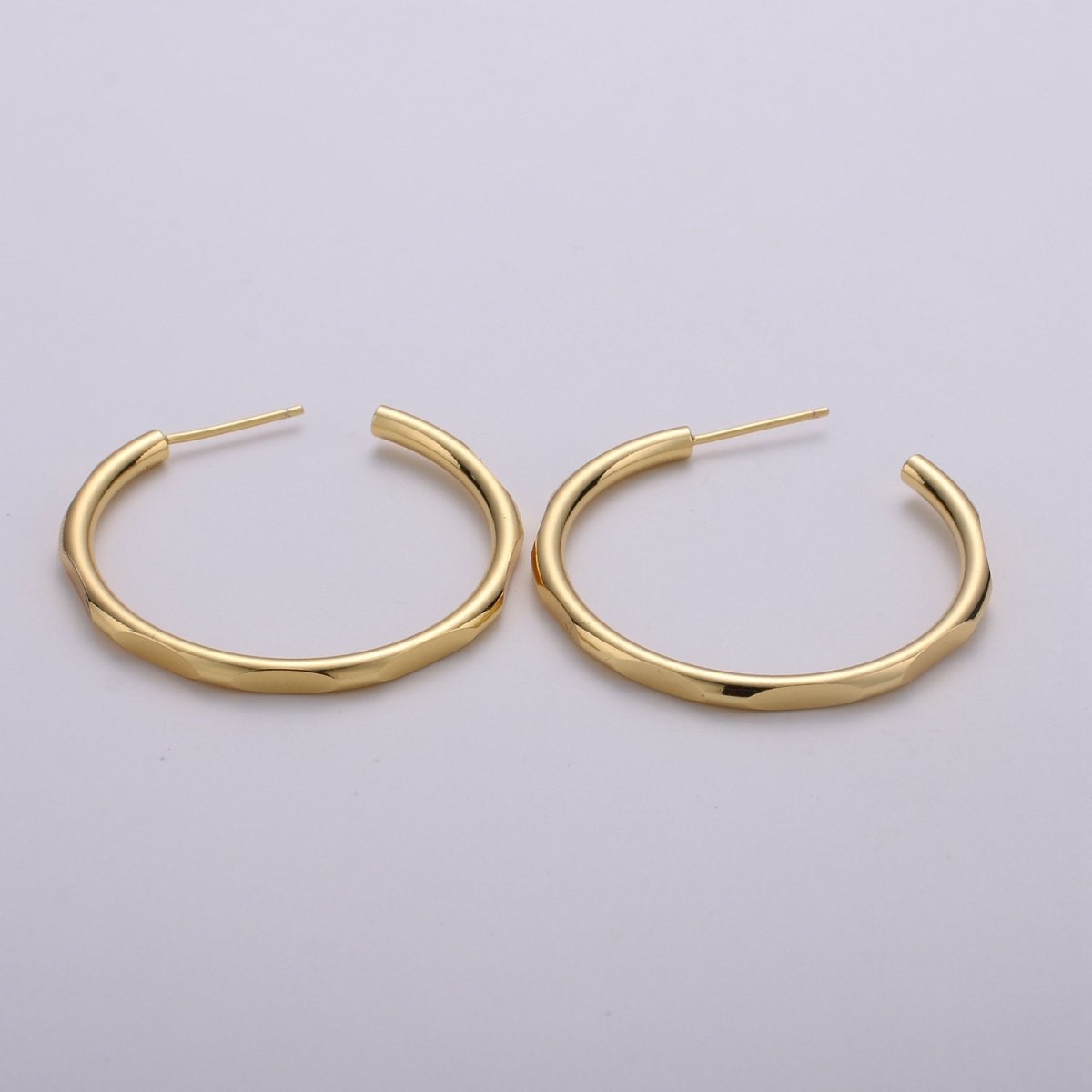 35mm Gold Hoop Earring Minimalist earring for Every day use Earring Simple Hoop Earring Q-175 - DLUXCA