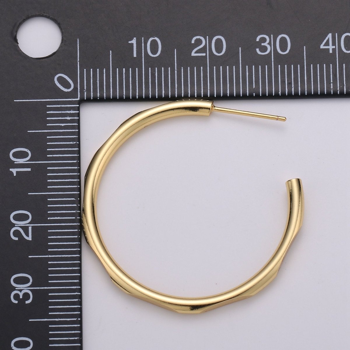 35mm Gold Hoop Earring Minimalist earring for Every day use Earring Simple Hoop Earring Q-175 - DLUXCA