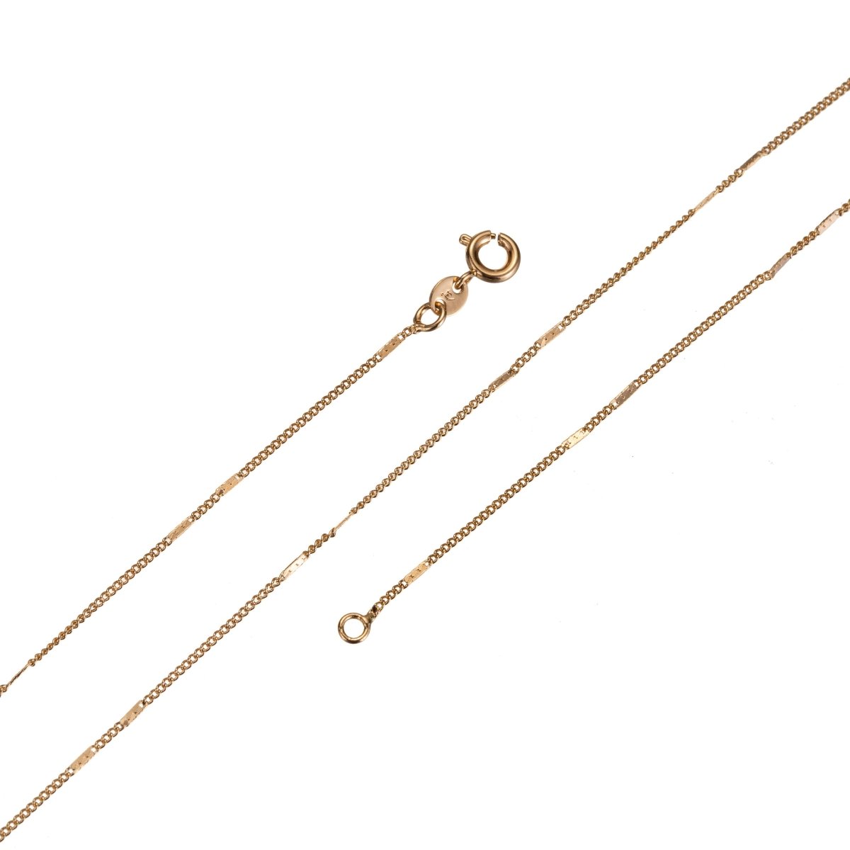 3mm Criss Cross Chain Necklace, 18K Gold Plated Finished Chain Necklace Ready to Wear 17.7 Inch Gold Chain w/ Spring Ring | CN-654 Clearance Pricing - DLUXCA