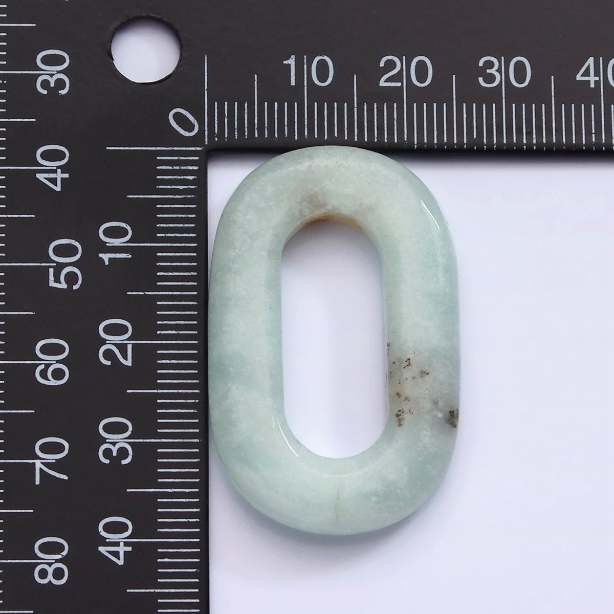 40mm Amazonite Natural Gemstone Open Oblong Rectangular Jewelry Findings | Z-549 - DLUXCA