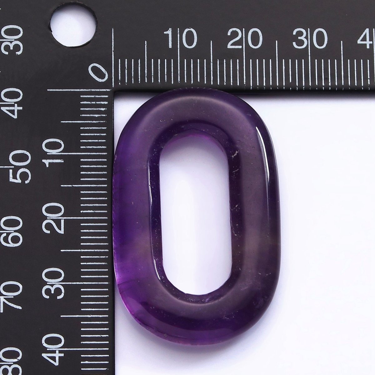 40mm Amethyst Natural Gemstone Open Oblong Rectangular Jewelry Findings | Z-542 - DLUXCA