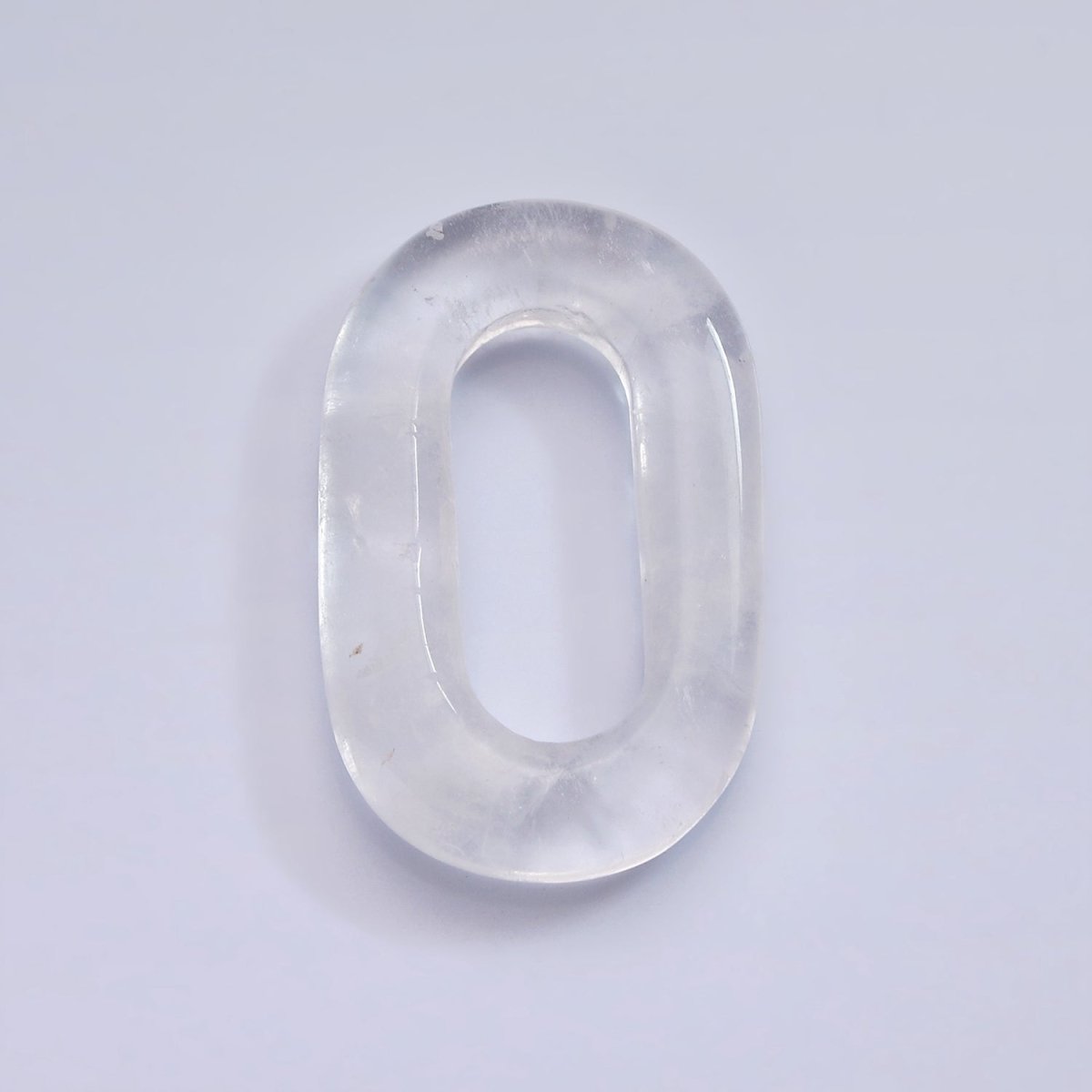 40mm Clear Quartz Natural Gemstone Open Oblong Rectangular Jewelry Findings | Z-550 - DLUXCA