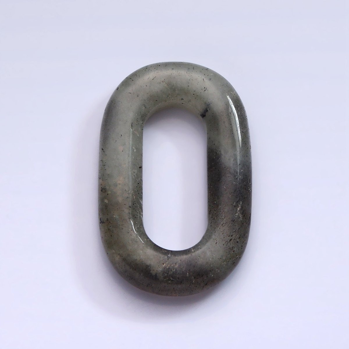 40mm Labradorite Natural Gemstone Open Oblong Rectangular Jewelry Findings | Z-551 - DLUXCA