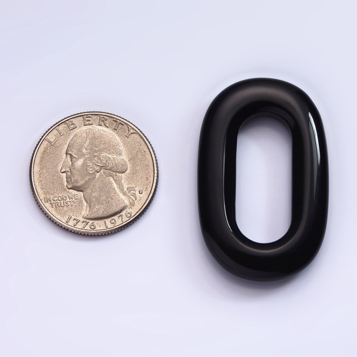 40mm Onyx Natural Gemstone Open Oblong Rectangular Jewelry Findings | Z-546 - DLUXCA