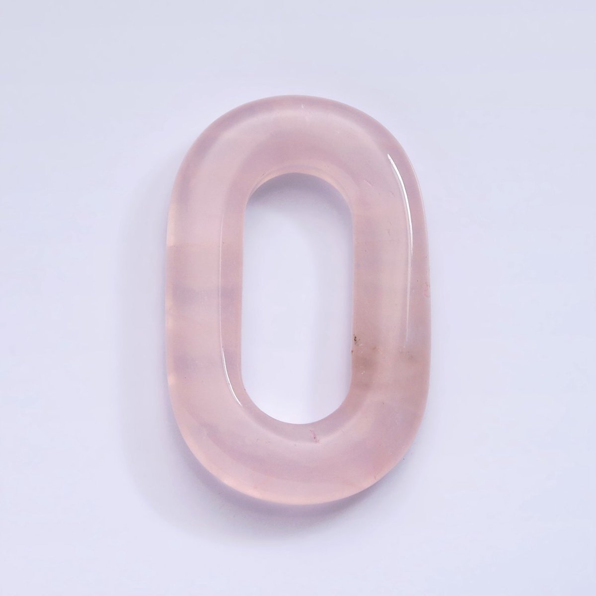 40mm Rose Quartz Natural Gemstone Open Oblong Rectangular Jewelry Findings | Z-544 - DLUXCA