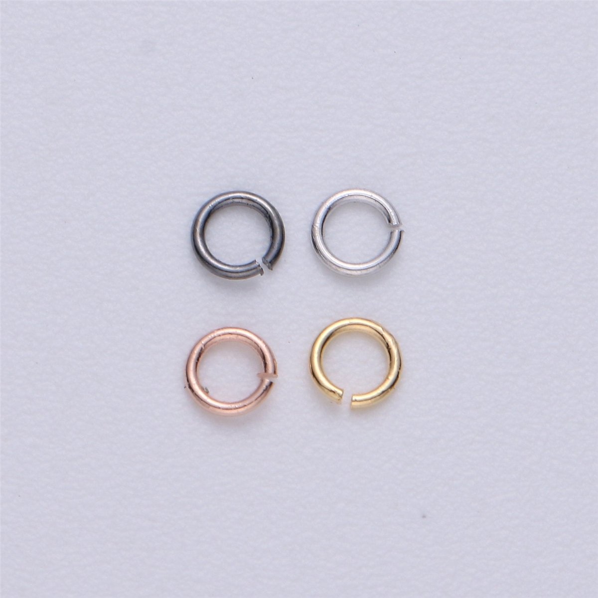 450 Pcs Silver Plated, Gold Plated, Gun Metal, Rose Gold Dainty O Shaped Jump Rings 3mm Open Jump Ring 24 gauge 0.50mm for Supply - DLUXCA