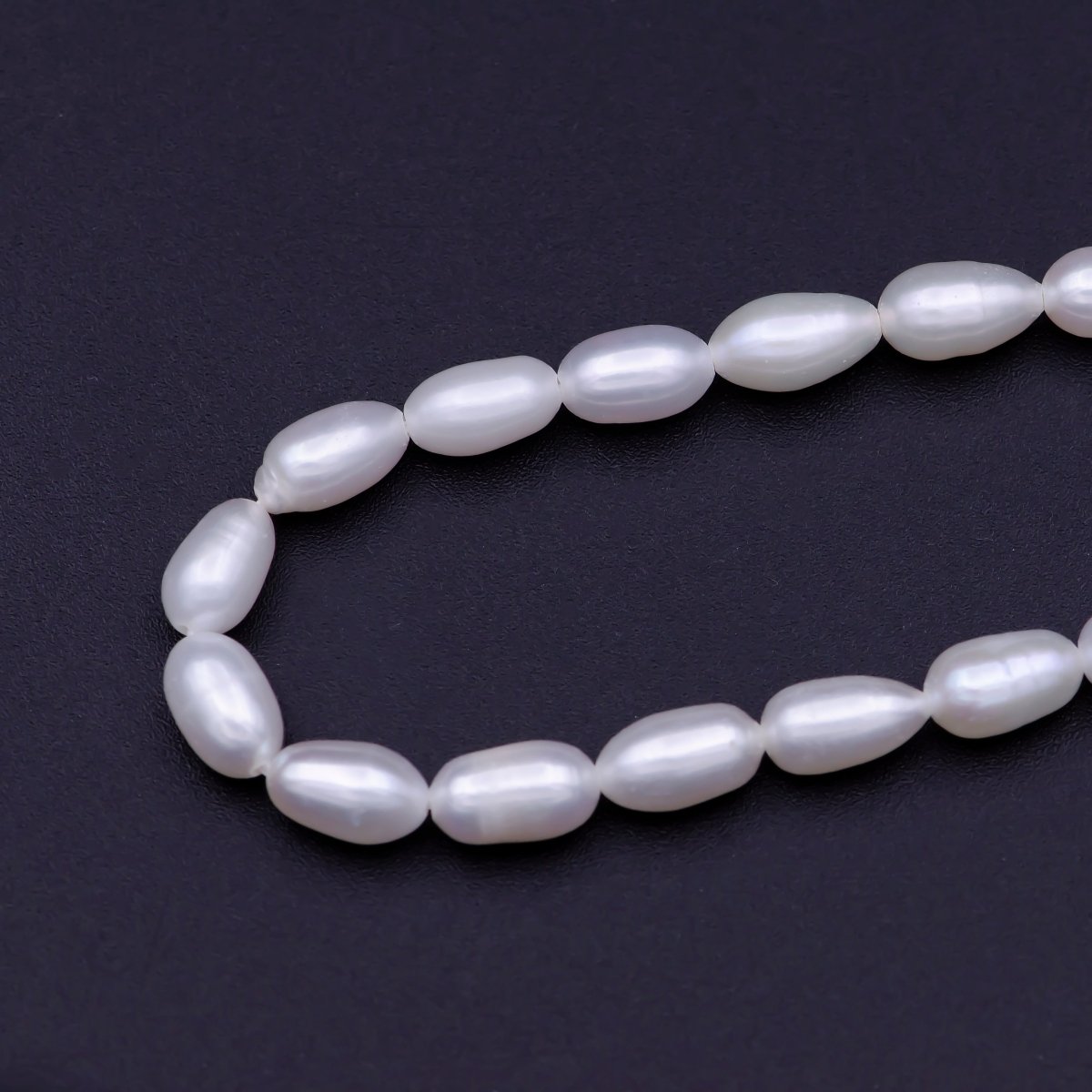 4.5mm - 5mm Natural AAA Oval White Freshwater Pearl Strand Jewelry Making | WA-816 Clearance Pricing - DLUXCA