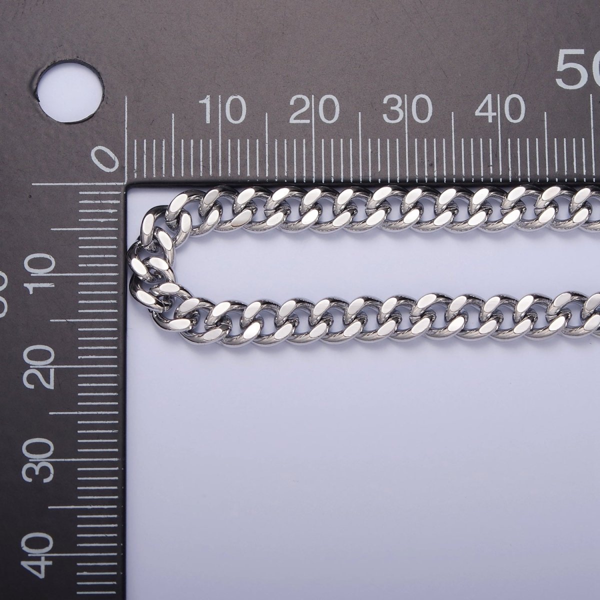 4.5mm, 5mm Silver Curb Link Unfinished Chains 19.5 Inches by Meter | WA-1402 WA-1401 Clearance Pricing - DLUXCA