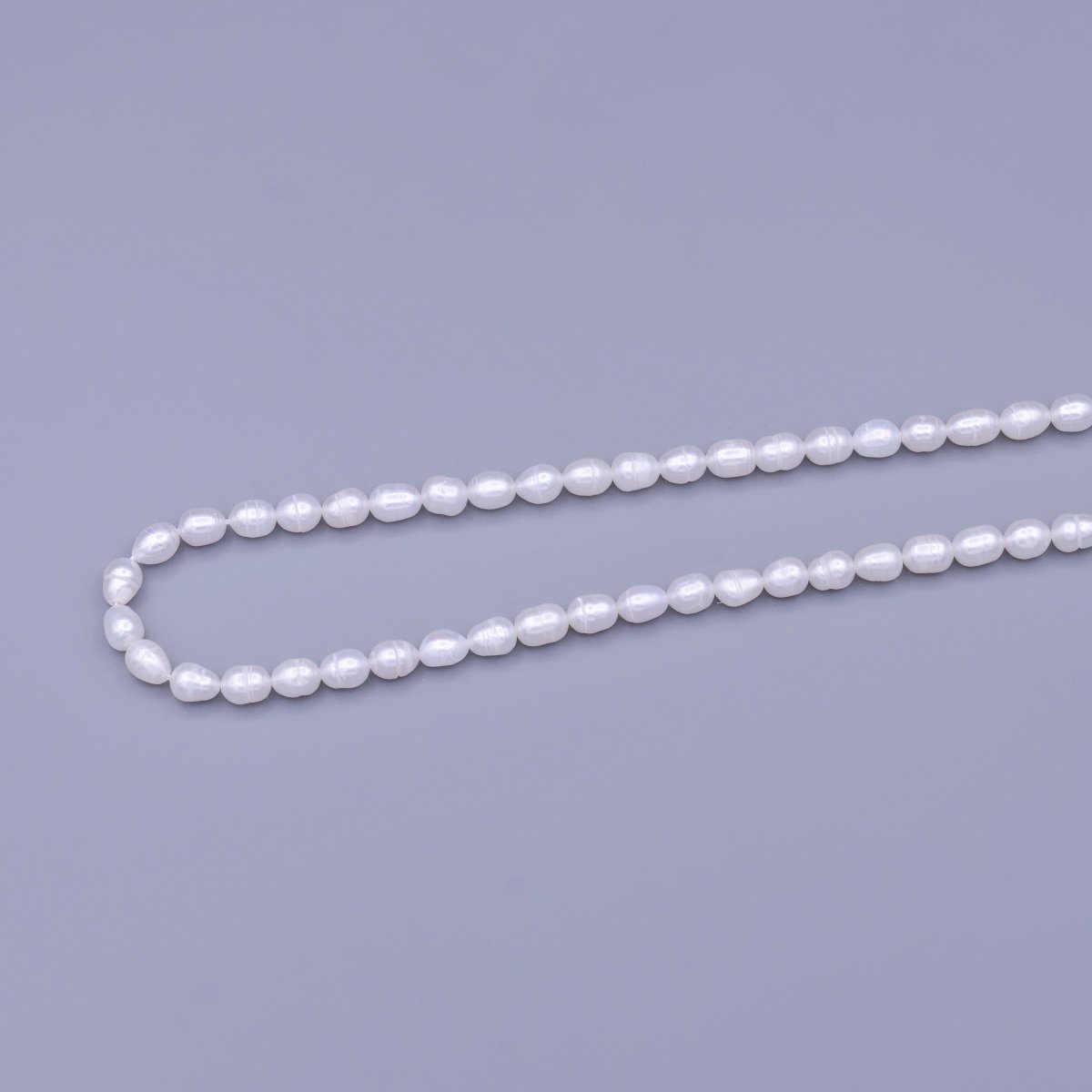 4.8mm Ringed Oval Freshwater Pearl 60 Pieces/Strand Jewelry Making Findings Supply | WA-1668 Clearance Pricing - DLUXCA