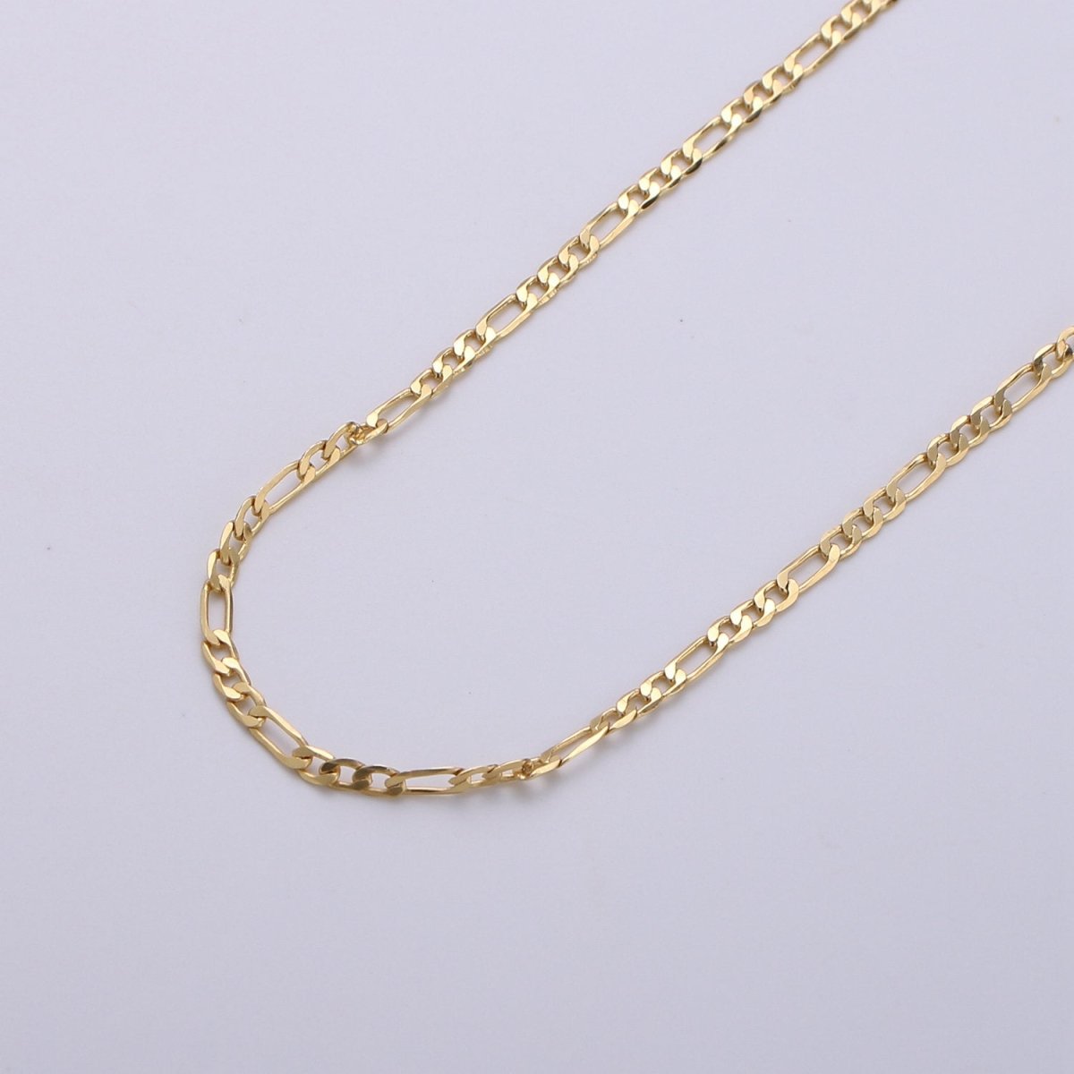 4mm Figaro Chain, 24K Gold Filled Figaro Chain, Flat Figaro Chain Jewelry Chain Sold by the Yard For Necklace Bracelet Anklet Supply Component | ROLL-226 Clearance Pricing - DLUXCA