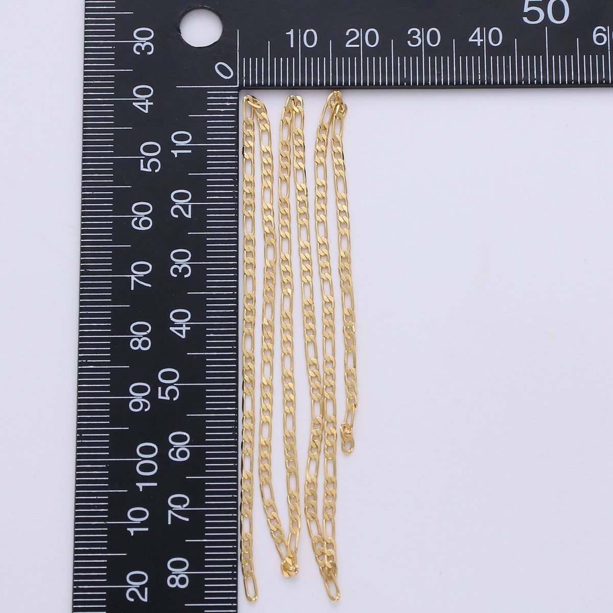 4mm Figaro Chain, 24K Gold Filled Figaro Chain, Flat Figaro Chain Jewelry Chain Sold by the Yard For Necklace Bracelet Anklet Supply Component | ROLL-226 Clearance Pricing - DLUXCA
