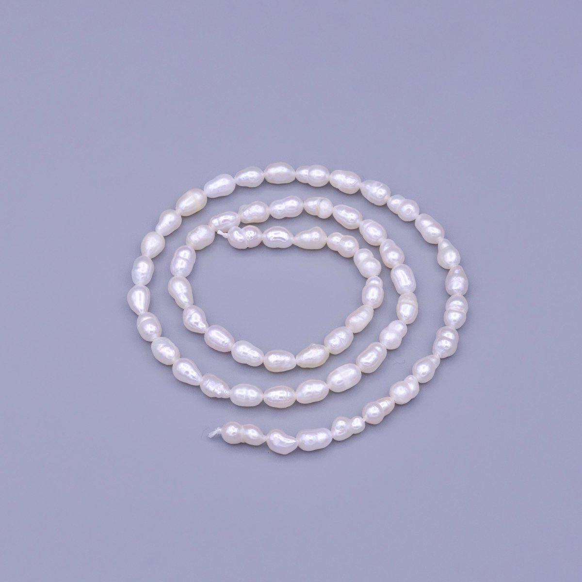 4mm Ringed Freshwater Pearl Strand Jewelry Making Findings Supply | WA-1662 Clearance Pricing - DLUXCA