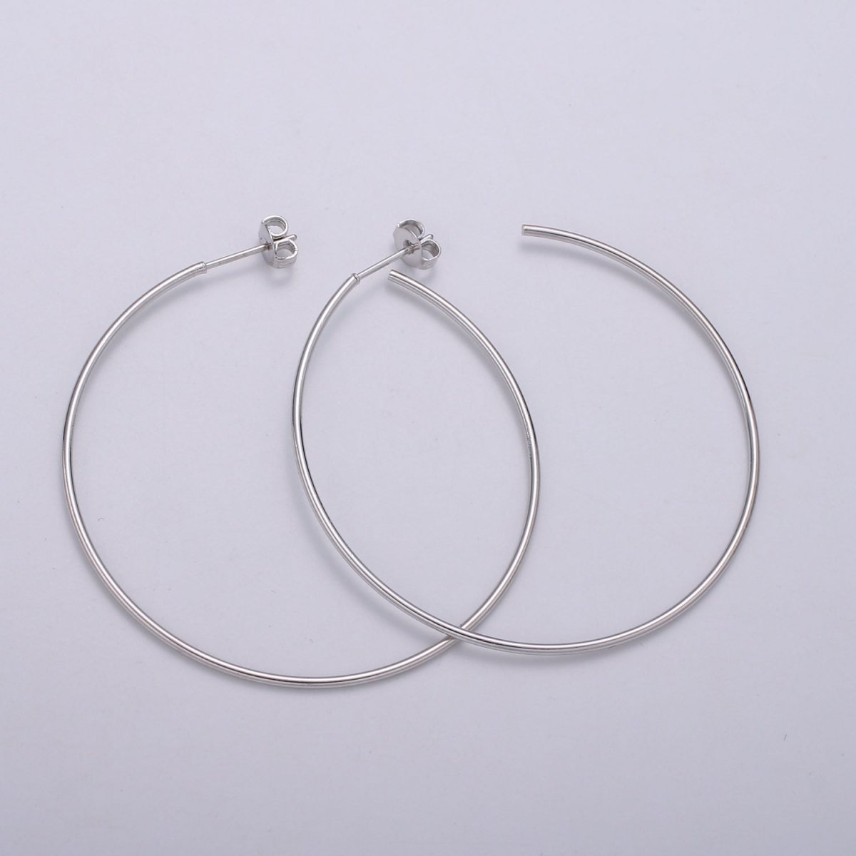 50 mm Simple Light Hoops 24K Gold, Loop Gold Earrings for DIY Earring Craft Supply Jewelry Making, Q-412 Q-413 - DLUXCA