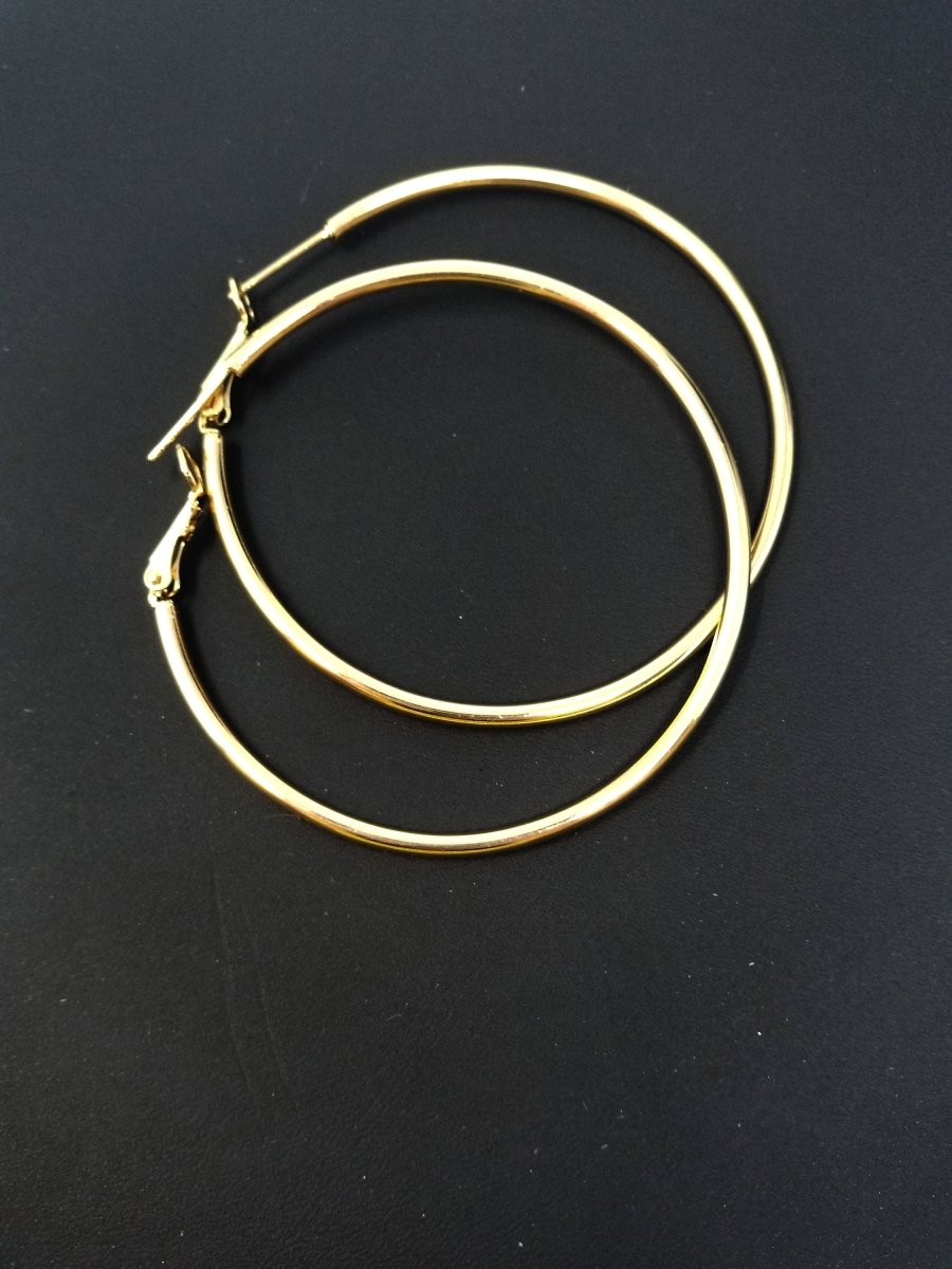 50mm 55mm Gold filled Hoops Earrings w/Clutch, 14k Gold-Filled Findings 1 Pair 1mm Gold Filled Hoops, Hoop Earrings Q-478 to Q-480 - DLUXCA