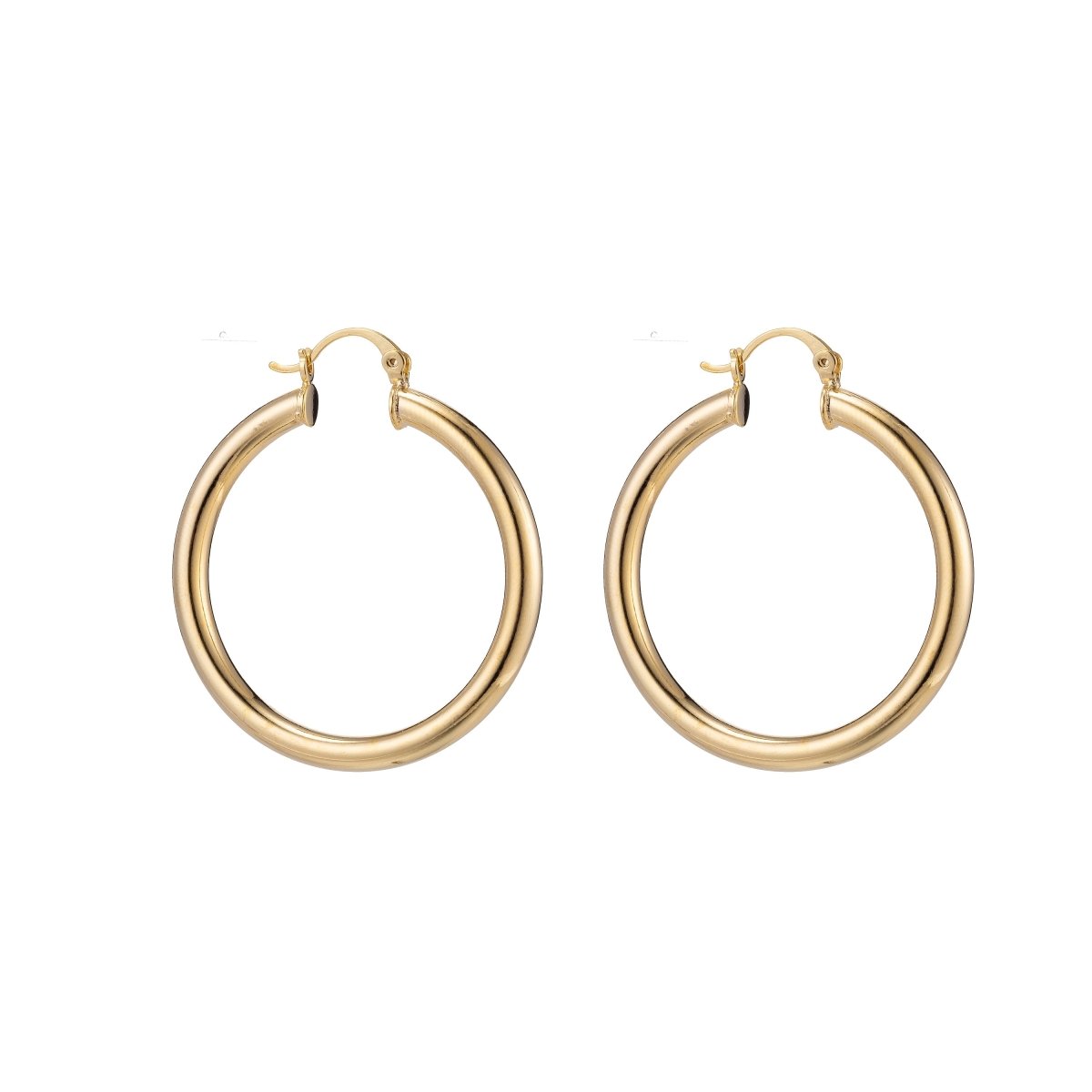 50mm Gold Hoop Earrings, Fat Hoop Earrings, Chubby Hoop Earrings, Gold Hoop Earrings, Thick Gold Hoops - DLUXCA