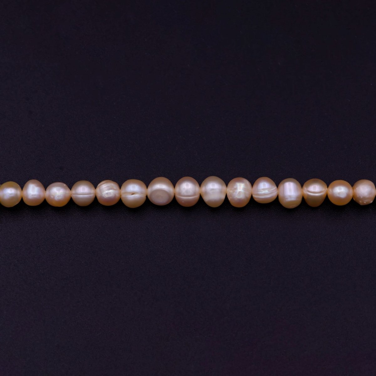 5.5-6.7mm AAA Small Nugget Pearl Beads, Champagne Pink Freshwater Pearl Beads, Loose Pearl, Pearl Strand, Seed Pearl, Natural Pearl, Luster Pearl Jewelry | WA-583 Clearance Pricing - DLUXCA