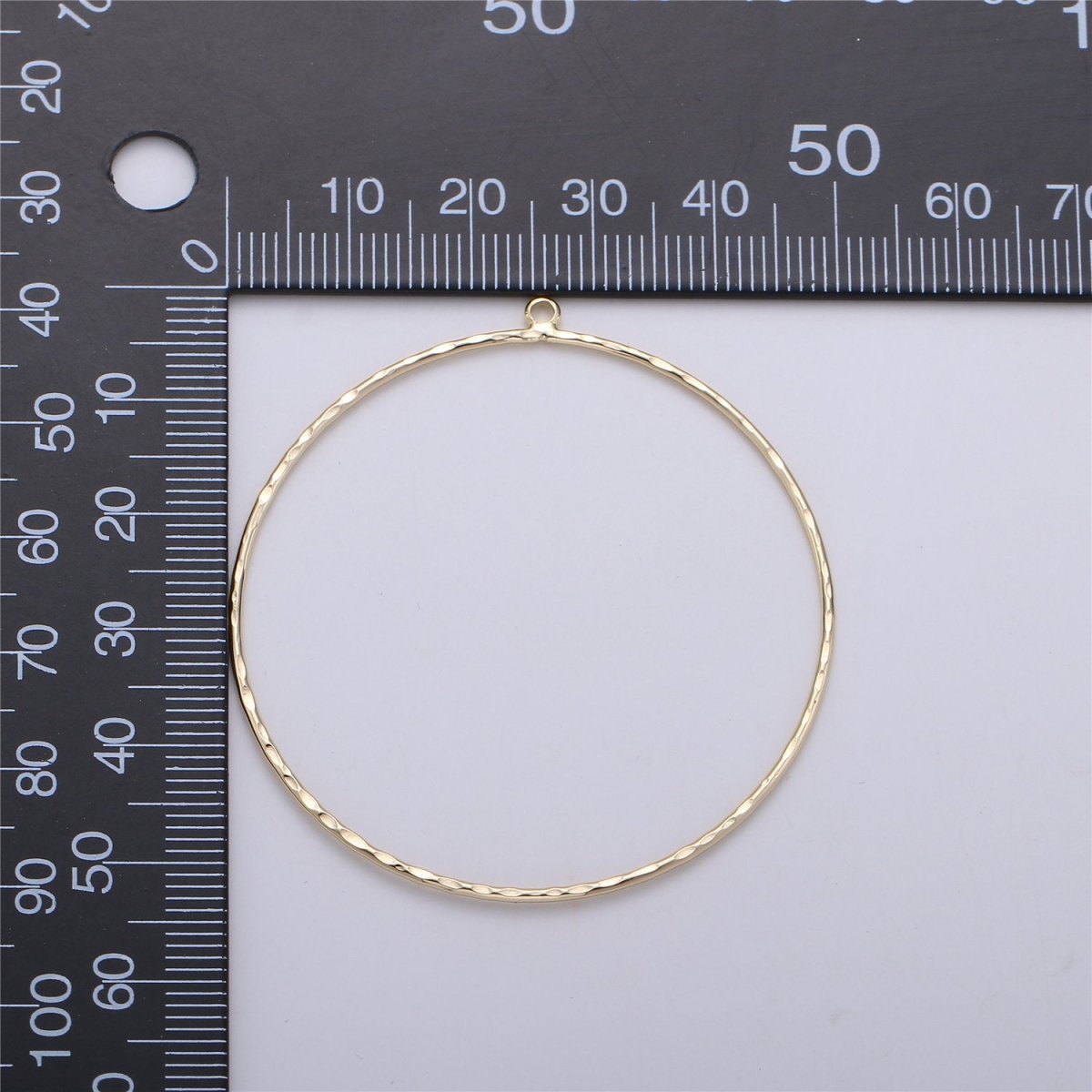 55x50mm Hammered Big circle round charm Geometric pendant 14k Gold Filled for earring making necklace DIY Jewelry Findings Supplies K-226 - DLUXCA