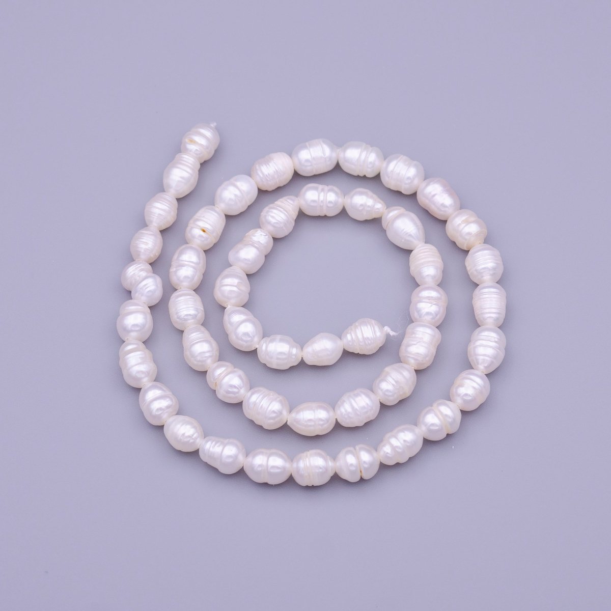 5mm - 6mm AAA Button Natural Freshwater Pearl Beads 48pc Full Strand | WA-1314 Clearance Pricing - DLUXCA