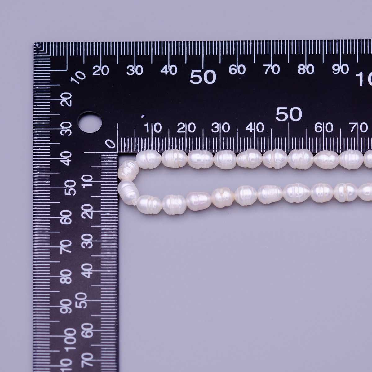 5mm - 6mm AAA Button Natural Freshwater Pearl Beads 48pc Full Strand | WA-1314 Clearance Pricing - DLUXCA
