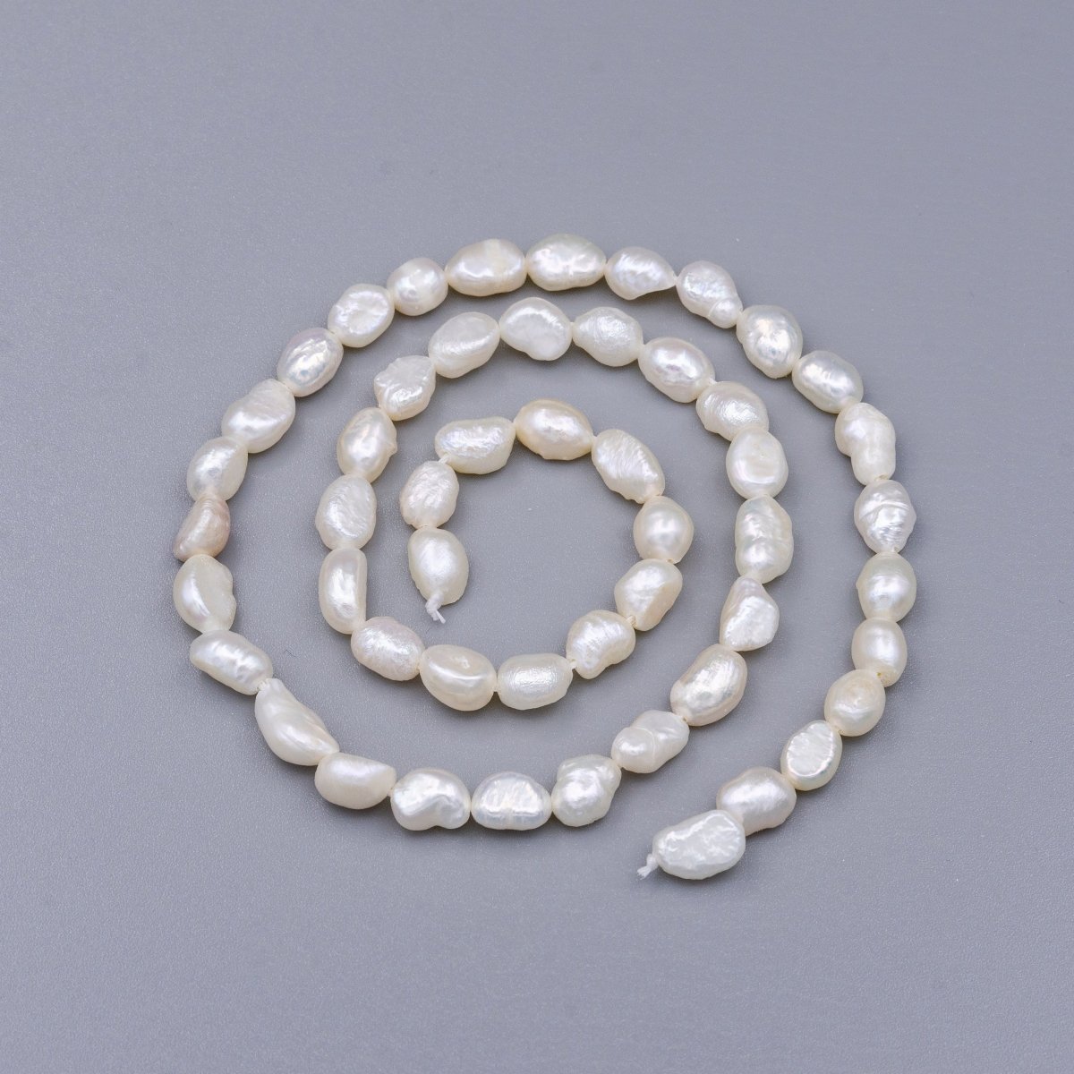 5mm Baroque Culture Natural White Freshwater Pearl Strand Jewelry Making | WA-1660 Clearance Pricing - DLUXCA