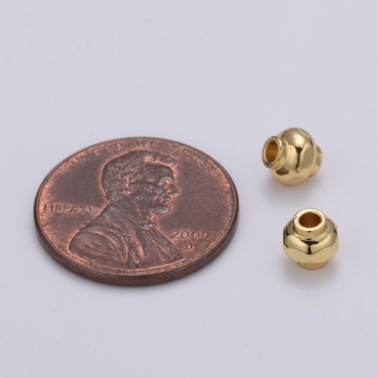 5mm Tiny Bead Spacer Gold Beads Industrial Bead cylinder Lantern Beads for Bracelet Necklace Supply Small Hole Beads 2mm hole - DLUXCA