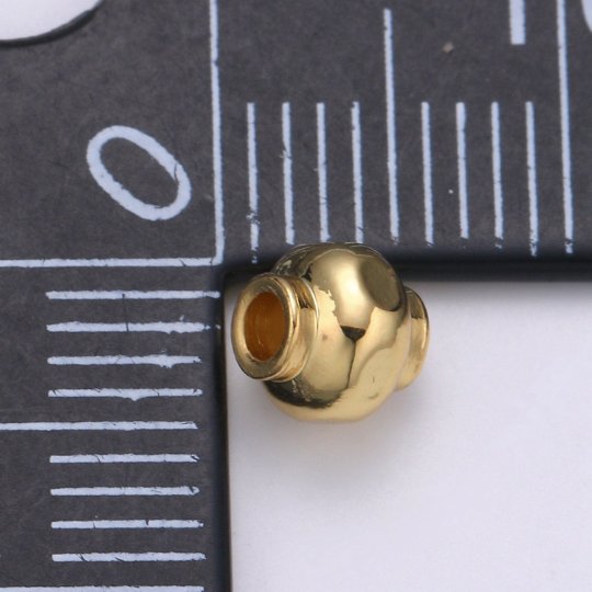 5mm Tiny Bead Spacer Gold Beads Industrial Bead cylinder Lantern Beads for Bracelet Necklace Supply Small Hole Beads 2mm hole - DLUXCA