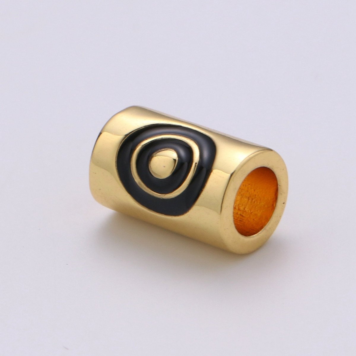 5x10mm Bead CZ Gold Beads Evil eye Beads cylinder Beads Charm for Bracelet Necklace Supply 4mm hole B-306 - DLUXCA