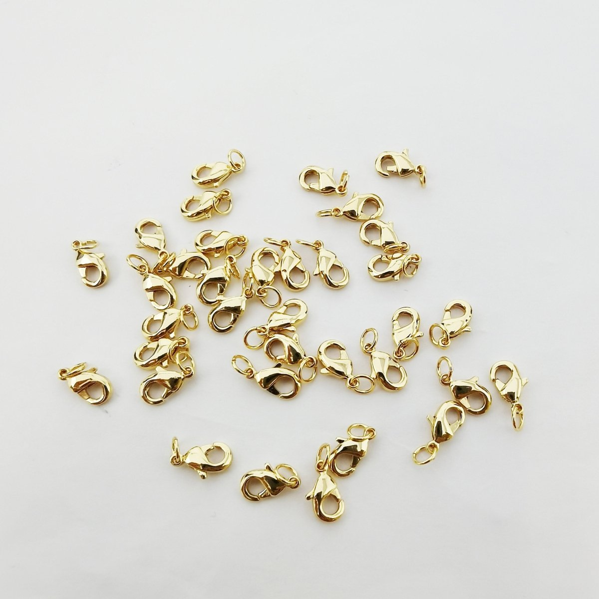 5x10mm Thick 14k Gold Plated Lobster Claw Clasp Gold Clasp for Necklace Bracelet jewelry making supply lead,nickel,tarnish free K-720 - DLUXCA