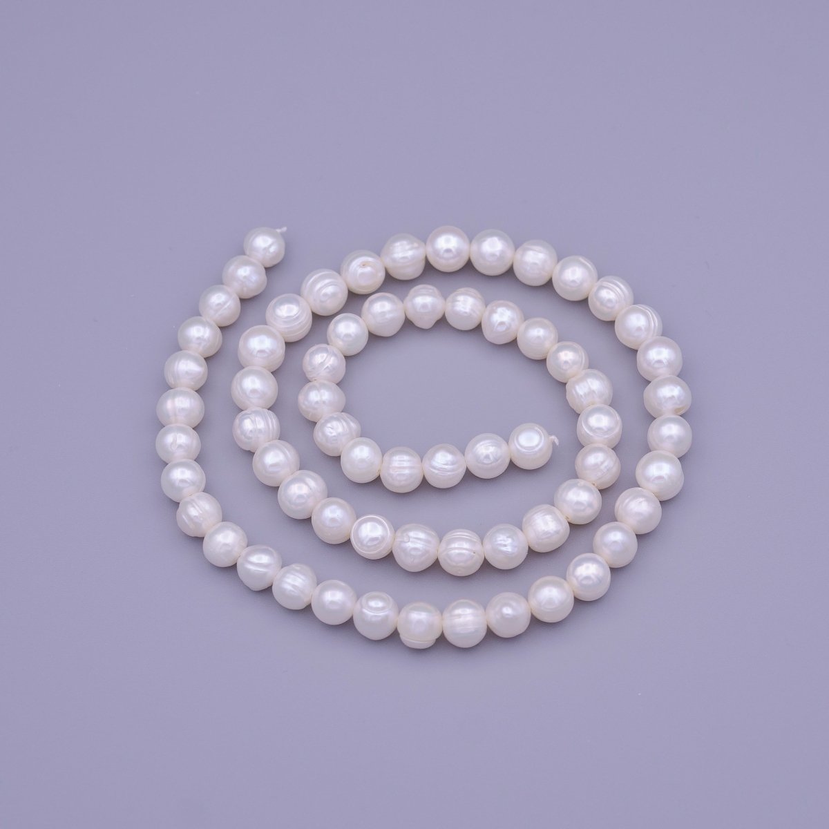6.2mm AAA Natural White Round Freshwater Pearls 65pcs Full Strand | WA-1319 Clearance Pricing - DLUXCA