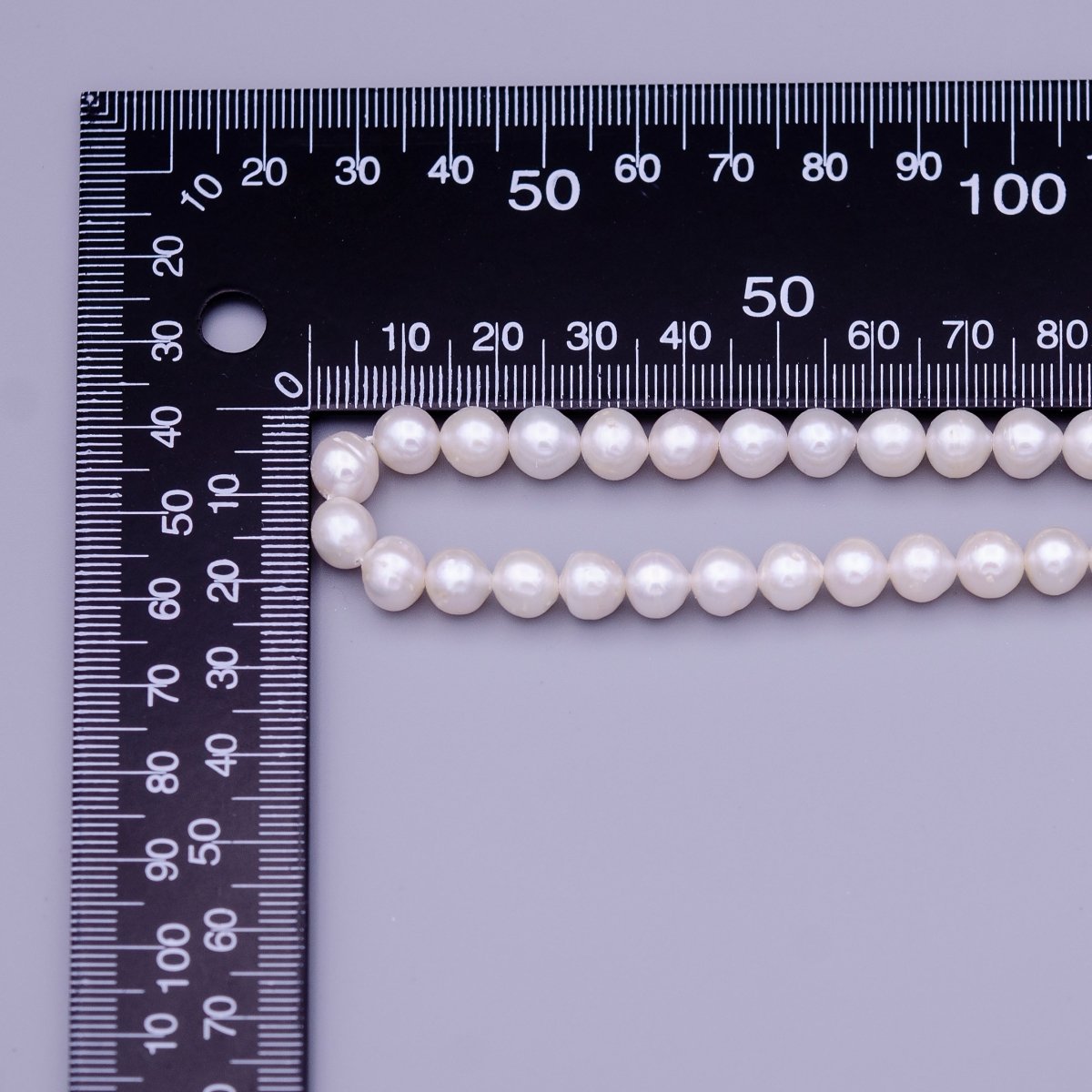 6.4mm AAA Natural White Round Freshwater Pearl Beads 56pcs Full Strand | WA-1327 Clearance Pricing - DLUXCA
