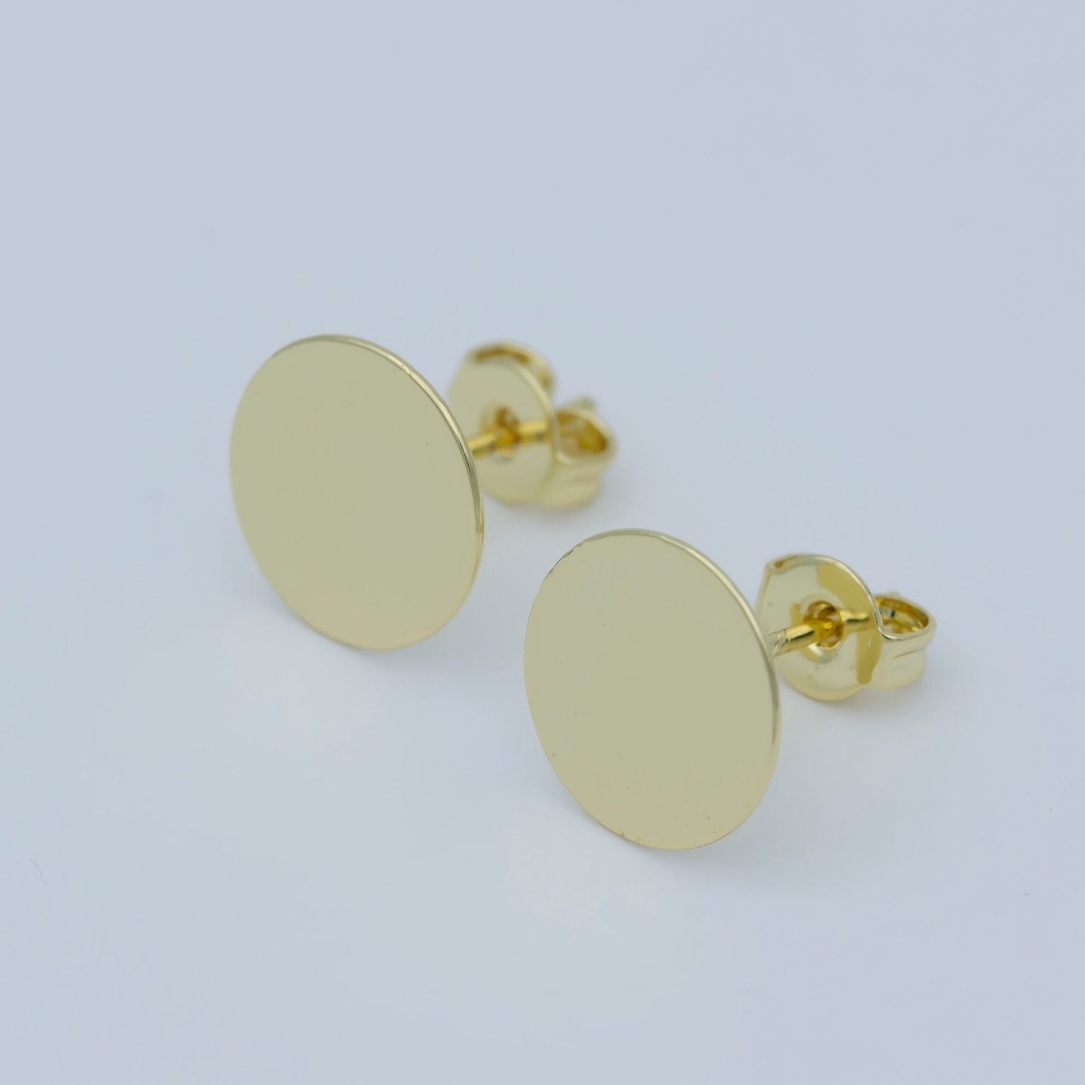 6mm, 8mm, 10mm Round Gold Earrings • Gold Stud Earrings • Circle Stud Round Tack Disc • 14k Gold Filled Geometric Round Earrings Post Stud L-391 L-392 L-393 - DLUXCA