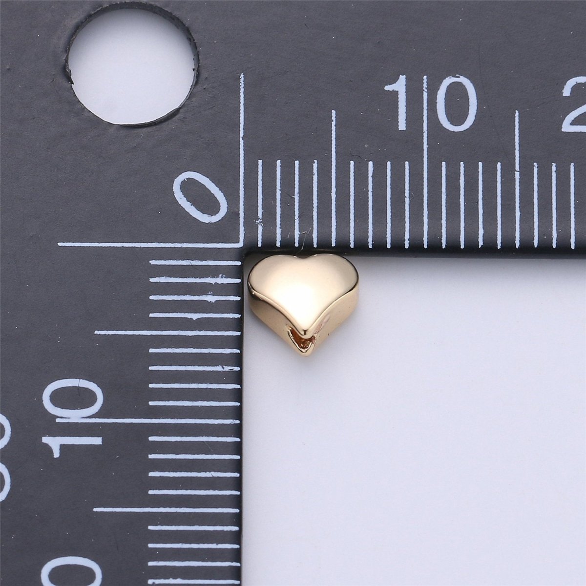 6mm Dainty Heart Bead Charm for Bracelet Necklace Charm in 14k gold filled, B-226 - DLUXCA